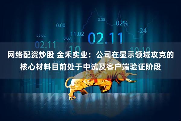 网络配资炒股 金禾实业：公司在显示领域攻克的核心材料目前处于中试及客户端验证阶段
